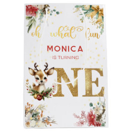 ああ何おもしろいクリスマスの最初の誕生日 ミディアムペーパーバッグ