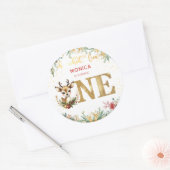 ああ何おもしろいクリスマスの最初の誕生日 ラウンドシール (封筒)