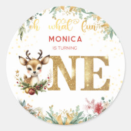 ああ何おもしろいクリスマスの最初の誕生日 ラウンドシール