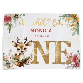 ああ何おもしろいクリスマスの最初の誕生日 ラージペーパーバッグ