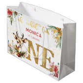 ああ何おもしろいクリスマスの最初の誕生日 ラージペーパーバッグ (裏面アングル)