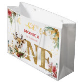 ああ何おもしろいクリスマスの最初の誕生日 ラージペーパーバッグ (正面アングル)