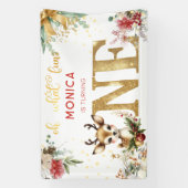 ああ何おもしろいクリスマスの最初の誕生日 横断幕 (縦)