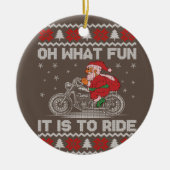 ああ何おもしろいクリスマスの醜いおもしろいSweに乗る セラミックオーナメント (正面)
