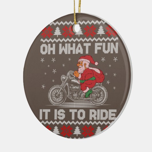 ああ何おもしろいクリスマスの醜いおもしろいSweに乗る セラミックオーナメント (左)