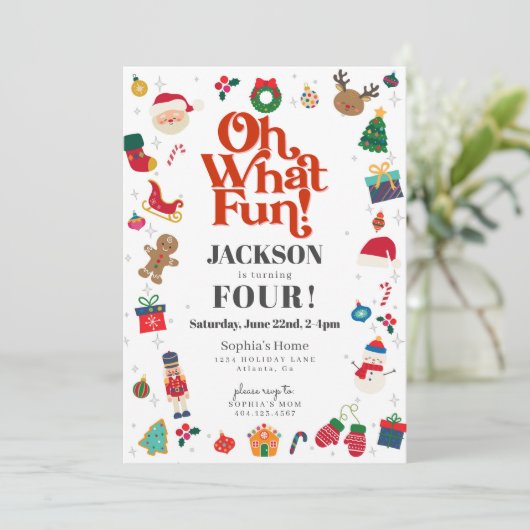 ああ何おもしろいクリスマスウィンターバースデーパーティー 招待状 (スタンド正面)