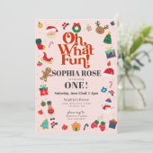 ああ何おもしろいクリスマスウィンターファースト誕生日パーティー 招待状 (スタンド正面)