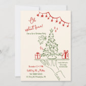 ああ何おもしろいクリスマスカクテルパーティーハンドドロー 案内状 (正面)