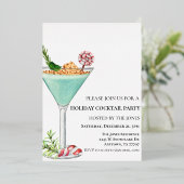 ああ何おもしろいクリスマスカクテルパーティー箔 箔招待状 (立ち正面)