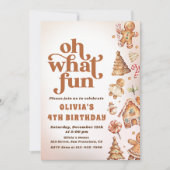 ああ何おもしろいクリスマスクッキー誕生日パーティー 招待状 (正面)