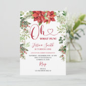 ああ何おもしろいクリスマスグリーン誕生日パーティー 招待状 (スタンド正面)