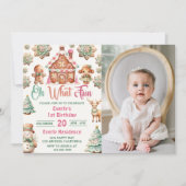 ああ何おもしろいクリスマスジンジャーブレッドCookie誕生日 招待状 (正面)