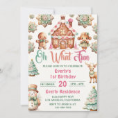 ああ何おもしろいクリスマスジンジャーブレッドCookie誕生日 招待状 (正面)