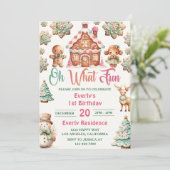 ああ何おもしろいクリスマスジンジャーブレッドCookie誕生日 招待状 (スタンド正面)