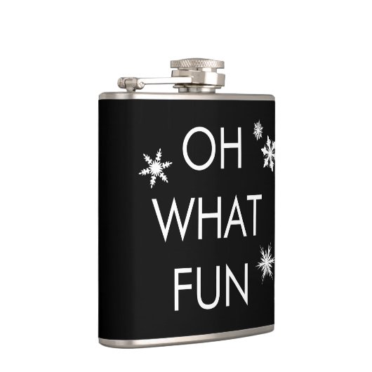 ああ何おもしろいクリスマススノーフレークフラスコ – 黒/白 フラスク (右)
