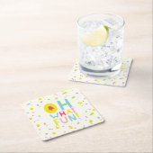 ああ何おもしろいクリスマスツリーカラフル紙吹雪ドット スクエアペーパーコースター (インサイチュ)