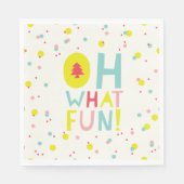 ああ何おもしろいクリスマスツリーカラフル紙吹雪ドット スタンダードランチョンナプキン (正面)