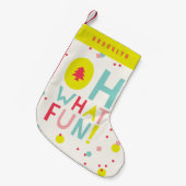 ああ何おもしろいクリスマスツリーカラフル紙吹雪ドット スモールクリスマスストッキング (正面 (吊り時))