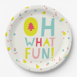ああ何おもしろいクリスマスツリーカラフル紙吹雪ドット ペーパープレート