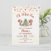 ああ何おもしろいクリスマスツリー誕生日パーティー 招待状 (スタンド正面)