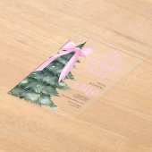 ああ何おもしろいクリスマスツリー1st誕生日 アクリル招待状 (レイダウン)