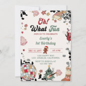 ああ何おもしろいクリスマスディスコボール誕生日パーティー 招待状 (正面)