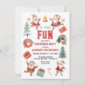 ああ何おもしろいクリスマスバースデーパーティサンタス 招待状 (正面)