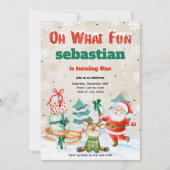 ああ何おもしろいクリスマスバースデーパーティーの招待 招待状 (正面)