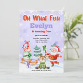 ああ何おもしろいクリスマスバースデーパーティーの招待 招待状 (スタンド正面)