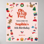 ああ何おもしろいクリスマスバースデーパーティー歓迎サイン ポスター (正面)