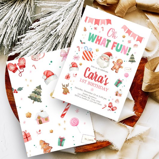 ああ何おもしろいクリスマスバースデーパーティー 招待状
