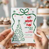 ああ何おもしろいクリスマスパーティー赤お洒落緑 招待状