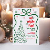 ああ何おもしろいクリスマスパーティー赤お洒落緑 招待状