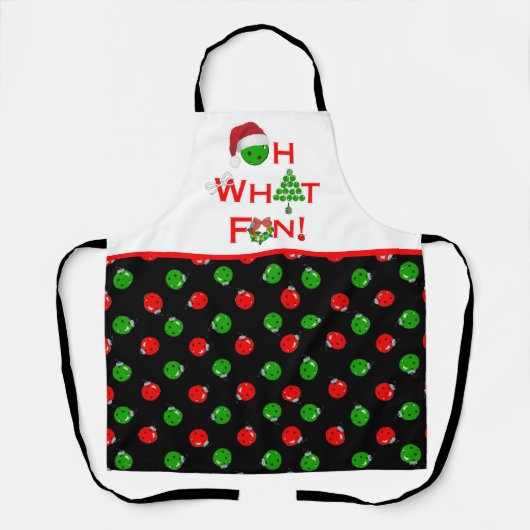 ああ何おもしろいクリスマスピックボールオーナメント エプロン (正面)