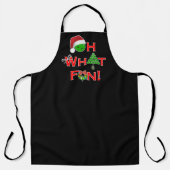 ああ何おもしろいクリスマスピックボールキッチンブラック エプロン (正面)