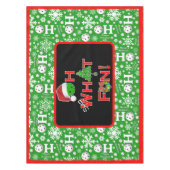 ああ何おもしろいクリスマスピックボールグリーンホホホホ テーブルクロス (正面)