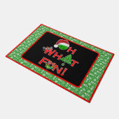 ああ何おもしろいクリスマスピックボールグリーンホホホホ ドアマット (アングル)