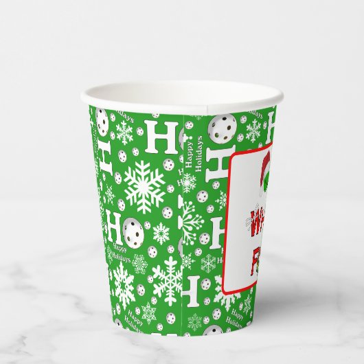 ああ何おもしろいクリスマスピックボールグリーンホホホホ 紙コップ (右)