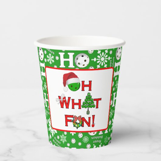 ああ何おもしろいクリスマスピックボールグリーンホホホホ 紙コップ (正面)