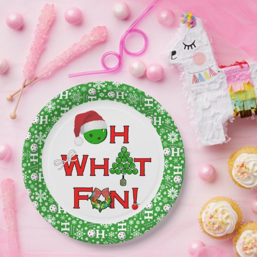 ああ何おもしろいクリスマスピックボールパーティーグリーンホホ ペーパープレート (パーティー)