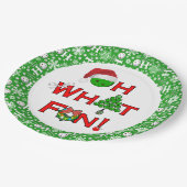 ああ何おもしろいクリスマスピックボールパーティーグリーンホホ ペーパープレート (アングル)