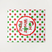 ああ何おもしろいクリスマスピックボールパーティーレッドグリーン タペストリー (正面(横))