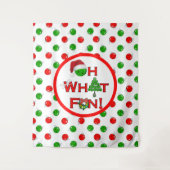 ああ何おもしろいクリスマスピックボールパーティーレッドグリーン タペストリー (正面)