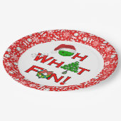 ああ何おもしろいクリスマスピックボールパーティー赤白 ペーパープレート (アングル)