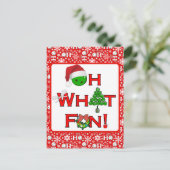 ああ何おもしろいクリスマスピックボールパーティー ポストカード (スタンド正面)