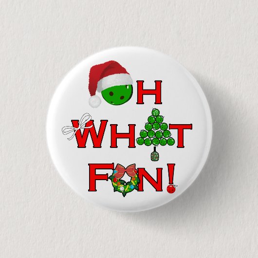 ああ何おもしろいクリスマスピックボールパーティー 缶バッジ (正面)