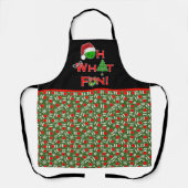 ああ何おもしろいクリスマスピックボール緑と白 エプロン (正面)