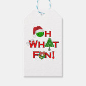 ああ何おもしろいクリスマスピックボール緑と白 ギフトタグ (正面)