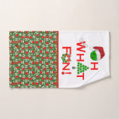 ああ何おもしろいクリスマスピックボール緑と白 ハンドタオル (ハンドタオル)