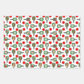 ああ何おもしろいクリスマスピックボール緑と白 ラッピングペーパーシート (正面3)